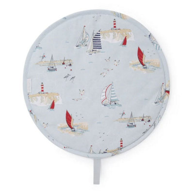 B&Q - Hob Cover:  Coastal Boats Circular Hob CoverCotton