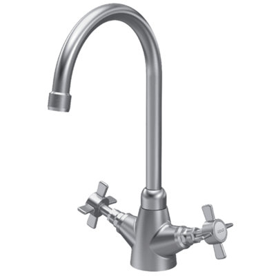 Astini Victoria Brushed Nickel Kitchen Sink Mono Mixer Tap from B&Q
