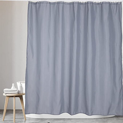 KavPolyester Fabric Shower Mould And Mildew Resistant Curtain 180 X 180 Cm (71 X 71 Inch) Grey  Matching Hooks from B&Q