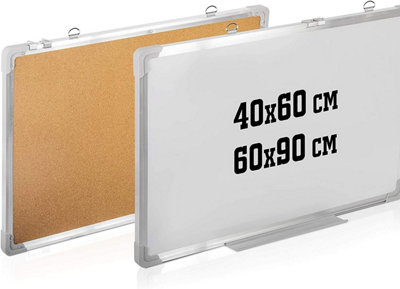 Kav - Notice Board White Cork Board Bulletin Board Message Memo Pin Board For Home Office School (400X600mm)