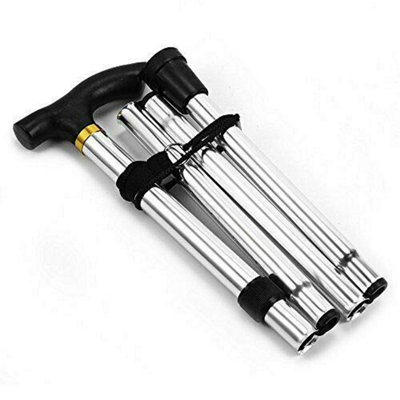 Kav Walking StickEasy Adjustable Height Folding Extendable Walking CaneLightweight And Durable  Walking Stick(Silver) from B&Q