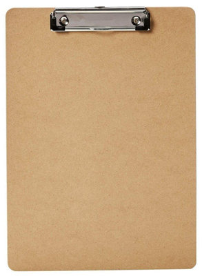 Kav Clipboards 10 PackLow Profile Clip Hardboard With Sturdy Spring Grip & Concealed Hanging HoleDurable Wooden Clip Boards from B&Q