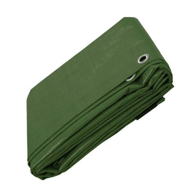 Kav-Tarpaulin Waterproof Heavy Duty 130 Gsm Large-5.4M X 6 M (18Ftx 20 Ft) With Eyelets Ground Sheet Quality Cover Tarp (Green) from B&Q