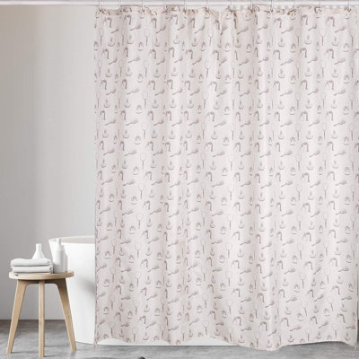 Kav Polyester Fabric Shower Curtain Bath Curtain Mould And Mildew Resistant Curtain With Water ResistantCream180X180 Cm from B&Q