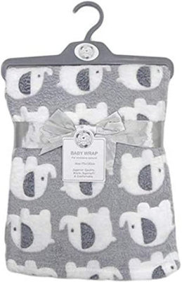 Organic Cotton Baby Blanket Wrap - Elephant Print Gift Set for Newborn Girl/Boy - Image 2
