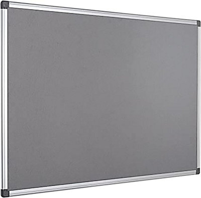 Kav 900 X 600mm Aluminium Frame Notice Pin BoardFelt Notice Board Bulletin Frame For OfficeSchoolMemoAnd Home (Grey) from B&Q