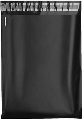 Kav Black Mailing Postal Bags 100 PackStrong Poly MailersTear ResistantWaterproof Courier Bag (55 X 85 Cm / 21.7" X 33.5") from B&Q