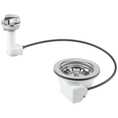 Mcalpine Pus113 90mm Lever-Activated Polished Basket Strainer Waste With Overflow from B&Q