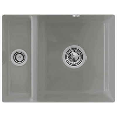 Villeroy & Boch Subway Xu 1.5B Ceramic Undermount Kitchen SinkLeft-Hand Small BowlFossilNo Waste from B&Q