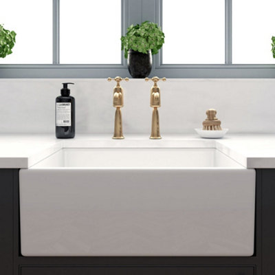 London Sink Company Lsc Compact White 530X410X200 Ceramic Belfast Butler Kitchen Sink & Waste from B&Q