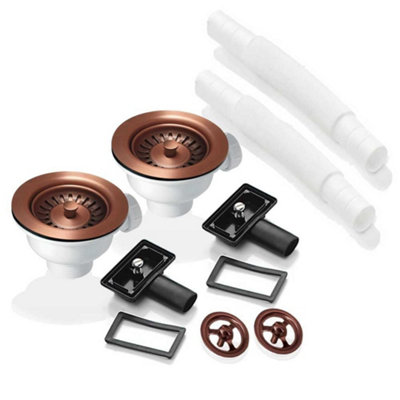 Astini 2X 90mm Basket Strainer Waste Kit With Overflow CoversPolished Or Brushed1 1/2 Inch Bsp from B&Q