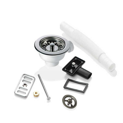 Astini 90mm Basket Strainer Waste With Integrated OverflowChromeFits CeramicGranite And Stainless Steel Sinks Up To 32mm from B&Q