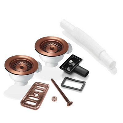 Astini 2 X 90mm Basket Strainer Waste And Overflow KitPolished Or BrushedThick-Sink Compatible from B&Q