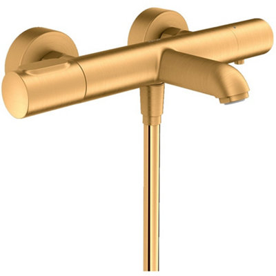 B&Q -  Citterio M Brushed Gold Exposed Thermostatic Bath Mixer TapWall-Mounted307mm Length180mm Spout Reach