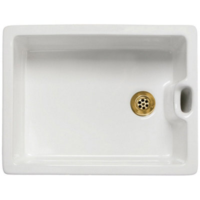 Astini Belfast 100 Single Bowl Fireclay Ceramic Sit-On Kitchen Sink With 65mm Plug Waste from B&Q