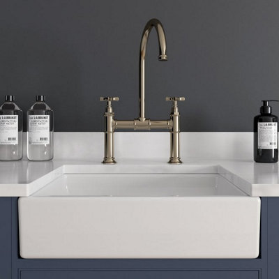 Astini Lsc Small White 480X370X130 Ceramic Belfast Butler Kitchen Sink & Waste from B&Q