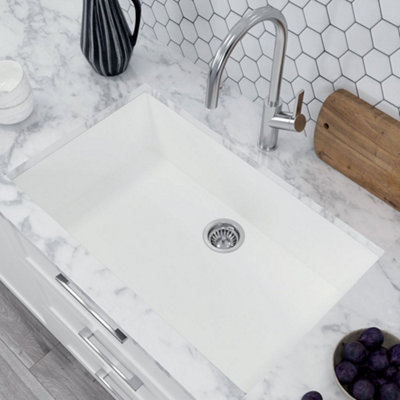 Astini Scuti 1.0 Xl Bowl White Smc Synthetic Inset/undermount Kitchen Sink from B&Q