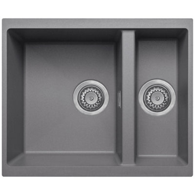 Astini Dante 1.5 Bowl Granite Grey Undermount Kitchen Sink & Waste from B&Q