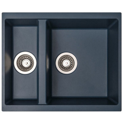 Astini Dante 1.5 Bowl Granite Blue Undermount Kitchen Sink & Waste from B&Q
