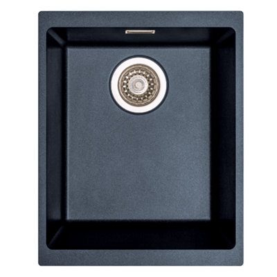 Astini Dante 340 1.0 Bowl Granite Blue Undermount Kitchen Sink & Waste from B&Q