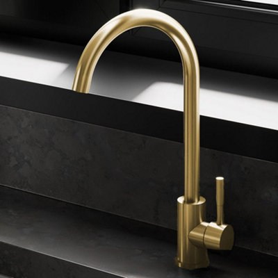 Astini Echo Single-Lever Kitchen Sink Mixer TapBrushed Steel FinishSwivel Or Swan-NeckCeramic Valve15-Year Guarantee. from B&Q