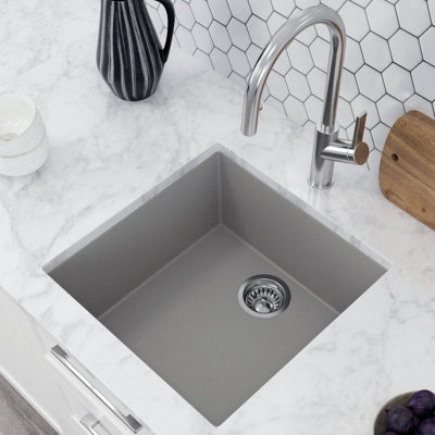 Astini Scuti 1.0 Medium Bowl Grey Smc Synthetic Inset/undermount Kitchen Sink from B&Q