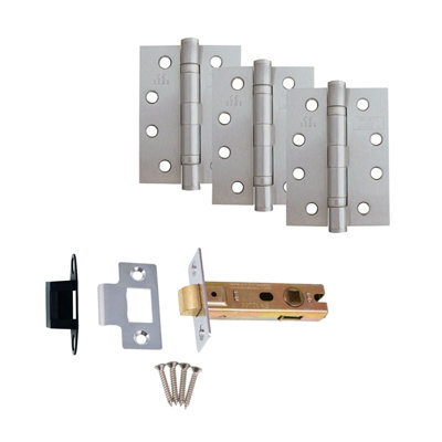 Door Hinges And Latch Fire Rated Satin Chrome from B&Q