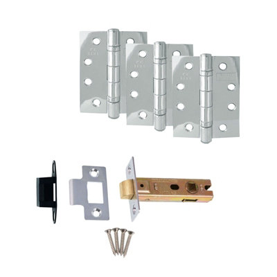 Door Hinges And Latch Fire Rated Polished Nickel from B&Q