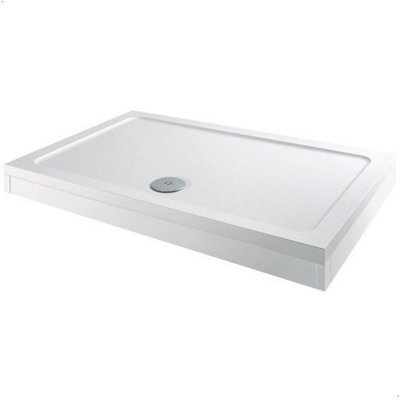 Affine Modern Rectangle Shower Tray 1200 X 900mm Easy Plumb Slimline Lightweight White from B&Q