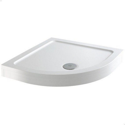 Affine Modern Square Shower Tray 800 X 800mm Easy Plumb Slimline Lightweight White from B&Q
