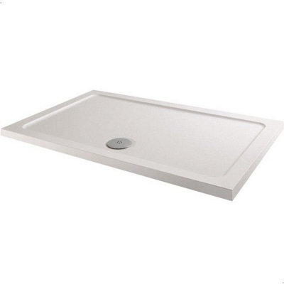 Hydrolux Affine Modern Rectangle Shower Tray 1000 X 700mm Low Profile Slimline Lightweight White from B&Q