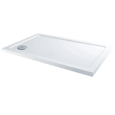 Affine Modern Rectangle Shower Tray 1200 X 760mm Low Profile Slimline Lightweight White from B&Q