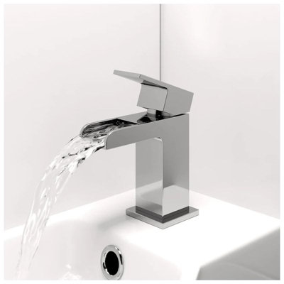Vitellio Nero Cloakroom Waterfall Mixer Tap Single Lever from B&Q