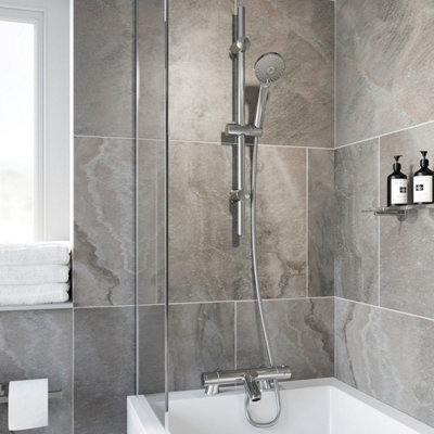 Affine Bathroom Chrome Thermostatic Bath Shower Mixer Valve Single Head Wall Mounted