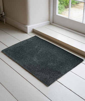 Non Slip Absorbent Dirt Trapper Entrance Door Mats Anthracite 50X80 Cm from B&Q
