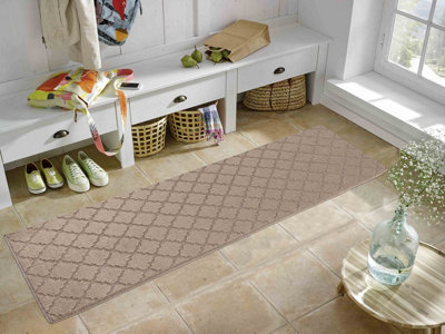 Ivy Washable Trellis Design Anti Slip Doormats Beige 60X220 Cm from B&Q