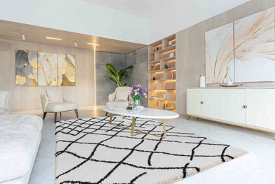  - Moroccan Berber Shaggy Rugs Living Room Abstract Stone 120X170 Cm