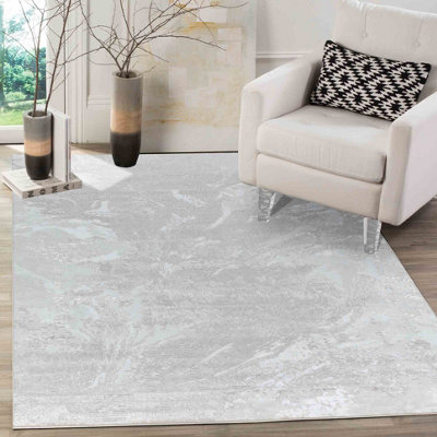 Modern Abstract Water Flow Grunge Texture Area Rugs Stone 80X150 Cm from B&Q