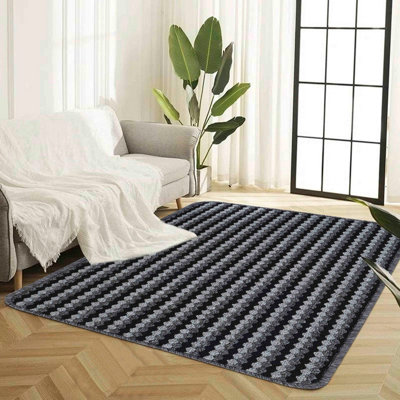 Eden Non Slip Washable Dirt Trapper Indoor DoormatKitchen MatsFloor MatsAnthracite 120X180 Cm from B&Q