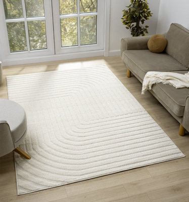 Aya Living Room Area RugArches Pattern Wabi Sabi Cream 80Cm X 150Cm from B&Q