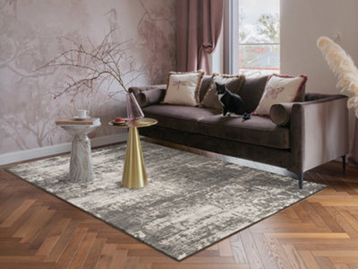 Mayfair Living Room Area Rug Metallic Sheen Contemporary Modern Abstract DesignGrey 160Cm X 230Cm from B&Q