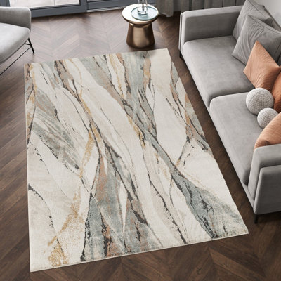 Essence Living Room Area Rug Oragnic Abstract Design Contemporary Hallway Runner Indoor Rug- Rustic 160X230 from B&Q