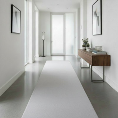 Plushtale Washable Low Pile Super Soft Living Room Area Rug Grey 60 X 200 Cm (Runner) from B&Q