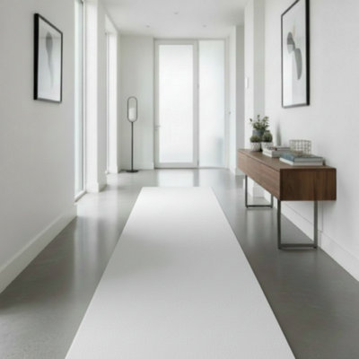 Plushtale Washable Low Pile Super Soft Living Room Area Rug Snow White 60 X 200 Cm (Runner) from B&Q