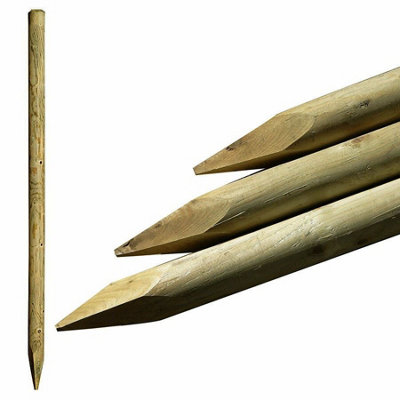 True Products Pressure Treated Round Wooden Fence Posts 1200mm X 50mmPack Of 15 from B&Q