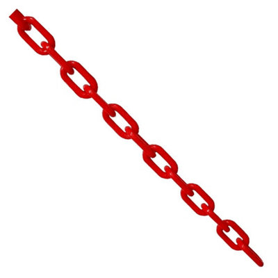 True Products Red Plastic Barrier Chain Safety Decorative Garden Fence - 25M Medium