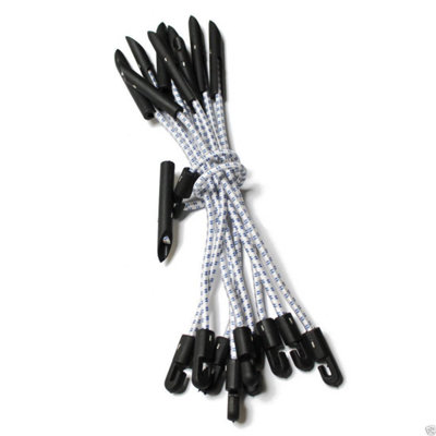 True Products Elasticated Bungee Shock Cord Toggle TiesTarpaulinsTentsScaffold Sheeting50 Pack from B&Q