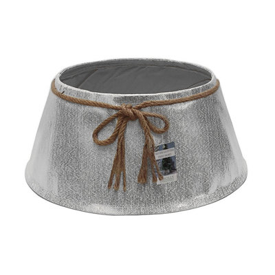 Holly International Silver Shimmer Christmas Tree Skirt Collar -56Cm from B&Q