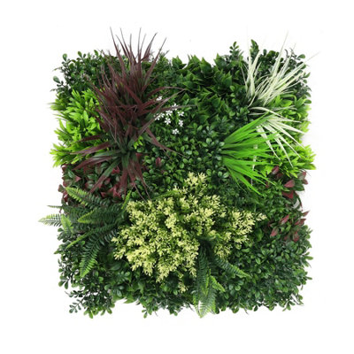 True Products Premium Artificial Green Plant Living Wall Panel 50Cm X 50CmCarnival B from B&Q