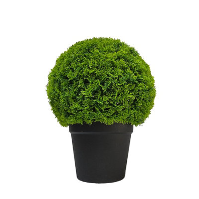 True Products Premium Artificial Cypress Potted Topiary Ball 30Cm from B&Q